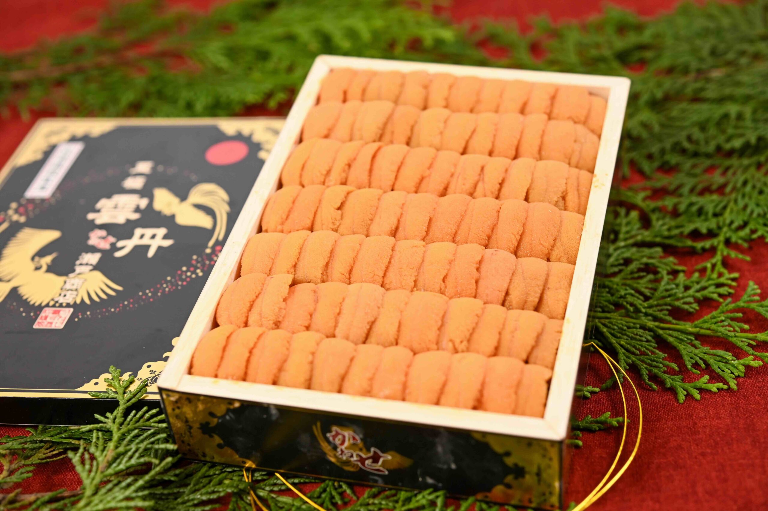 美しく並んだ生うにの折